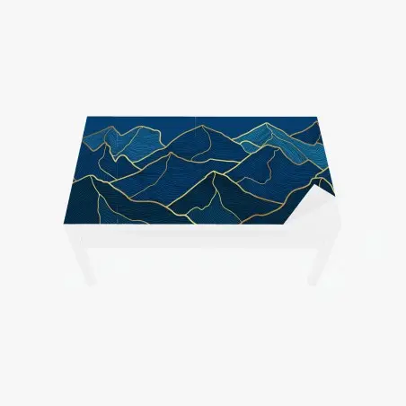 Sticker pour table et bureau paysage de montagnes aux lignes dorées – Wallnifity®