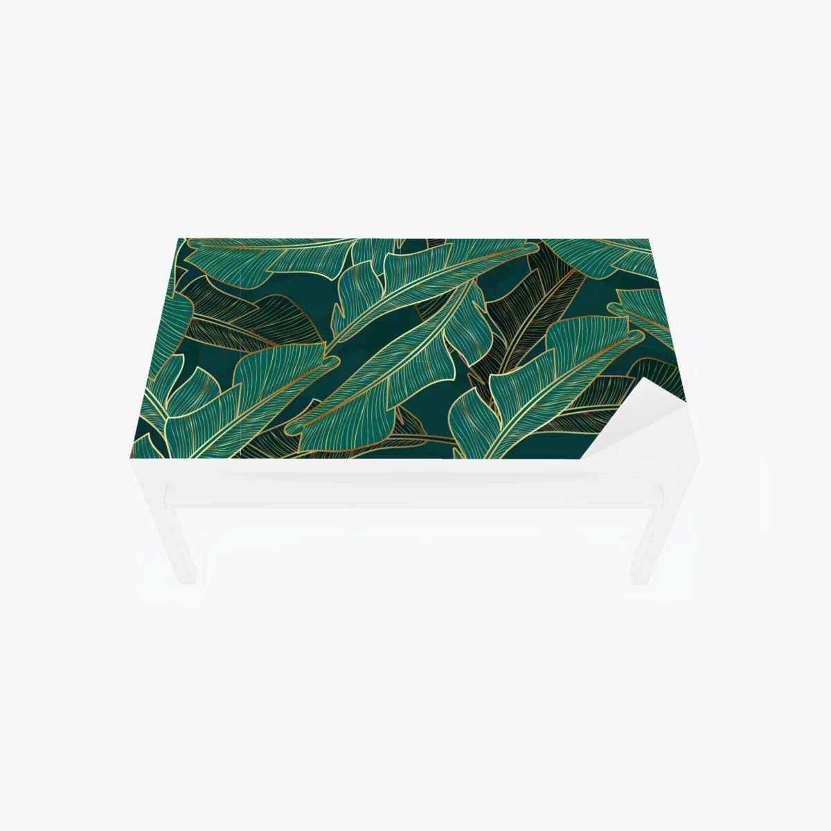 Sticker pour table et bureau éclat tropical doré sur fond émeraude – Wallnifity® Sticker pour table et bureau éclat tropical doré sur fond émeraude – Wallnifity®