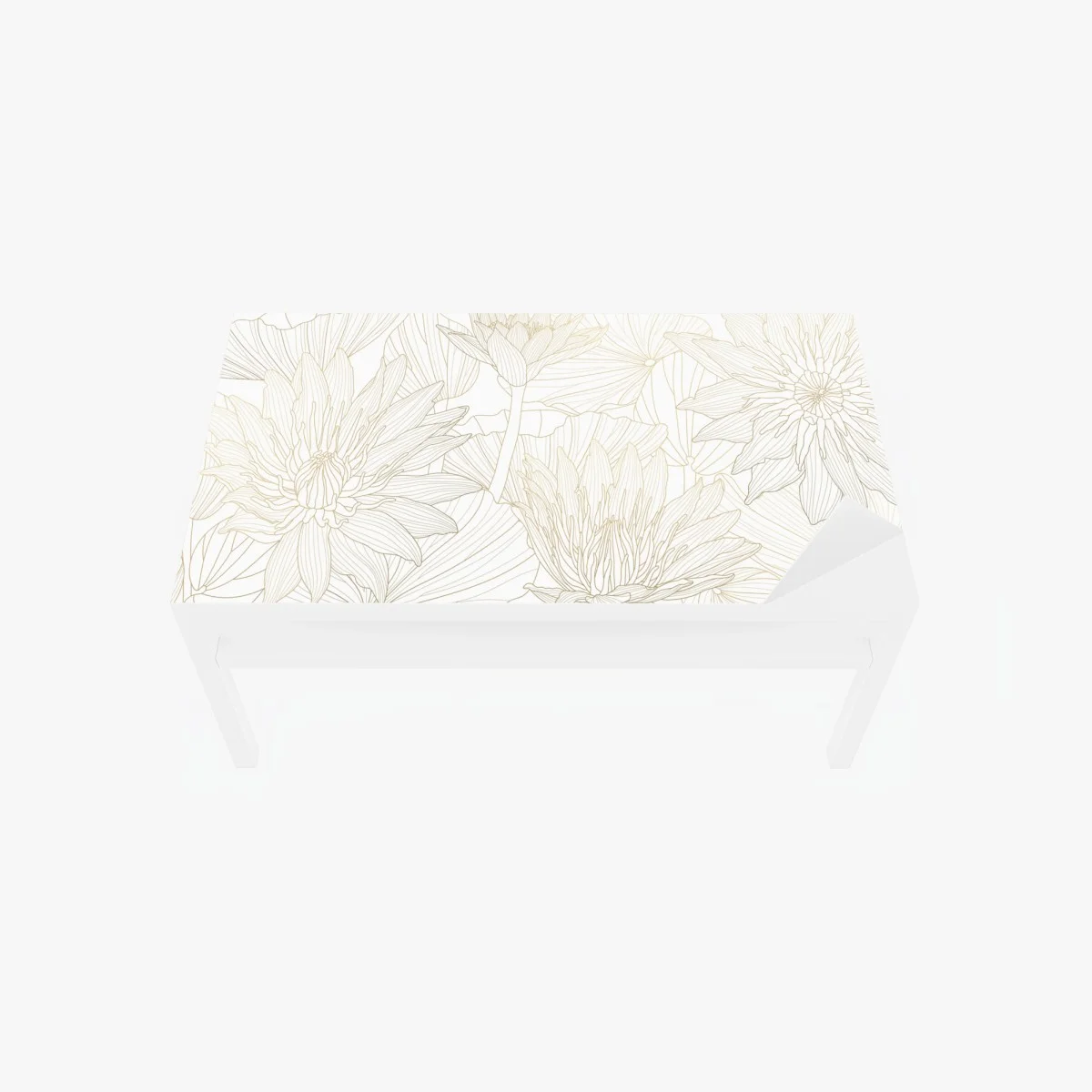 Sticker pour table et bureau motif nénuphar doré sur fond crème – Wallnifity® Sticker pour table et bureau motif nénuphar doré sur fond crème – Wallnifity®