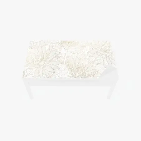 Sticker pour table et bureau motif nénuphar doré sur fond crème – Wallnifity®