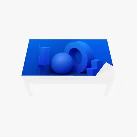 Sticker pour table et bureau composition géométrique bleue minimaliste – Wallnifity®