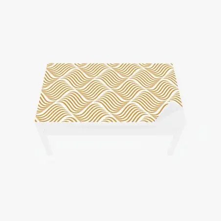 Sticker pour table et bureau motif ondulé doré pour décoration murale – Wallnifity®