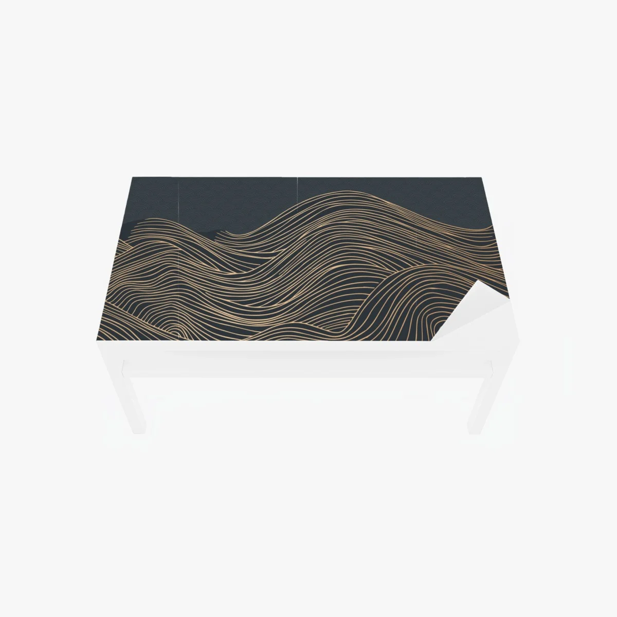 Sticker pour table et bureau vagues dorées en lignes fluides – Wallnifity® Sticker pour table et bureau vagues dorées en lignes fluides – Wallnifity®