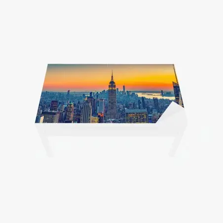 Sticker pour table et bureau vue panoramique de New York au coucher de soleil – Wallnifity®