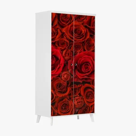 Sticker pour armoire mur floral de roses rouges – Wallnifity®