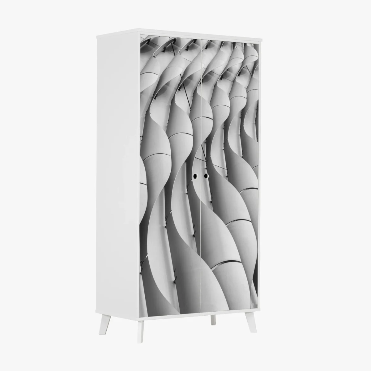Sticker pour armoire motif architectural ondulant en noir et blanc – Wallnifity® Sticker pour armoire motif architectural ondulant en noir et blanc – Wallnifity®