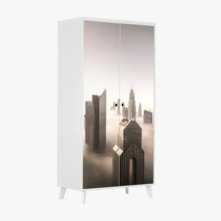 Sticker pour armoire brume matinale sur Downtown Dubai – Wallnifity®
