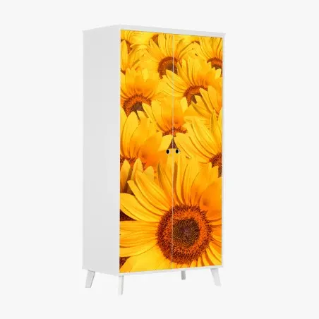 Sticker pour armoire mosaïque de tournesols dorés – Wallnifity®