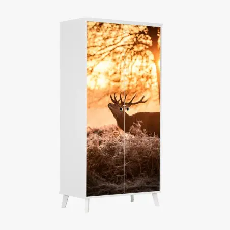 Sticker pour armoire brame des cerfs au lever du soleil – Wallnifity®