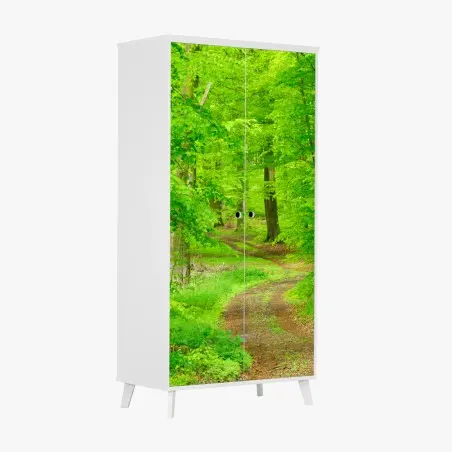 Sticker pour armoire sentier verdoyant en forêt – Wallnifity®