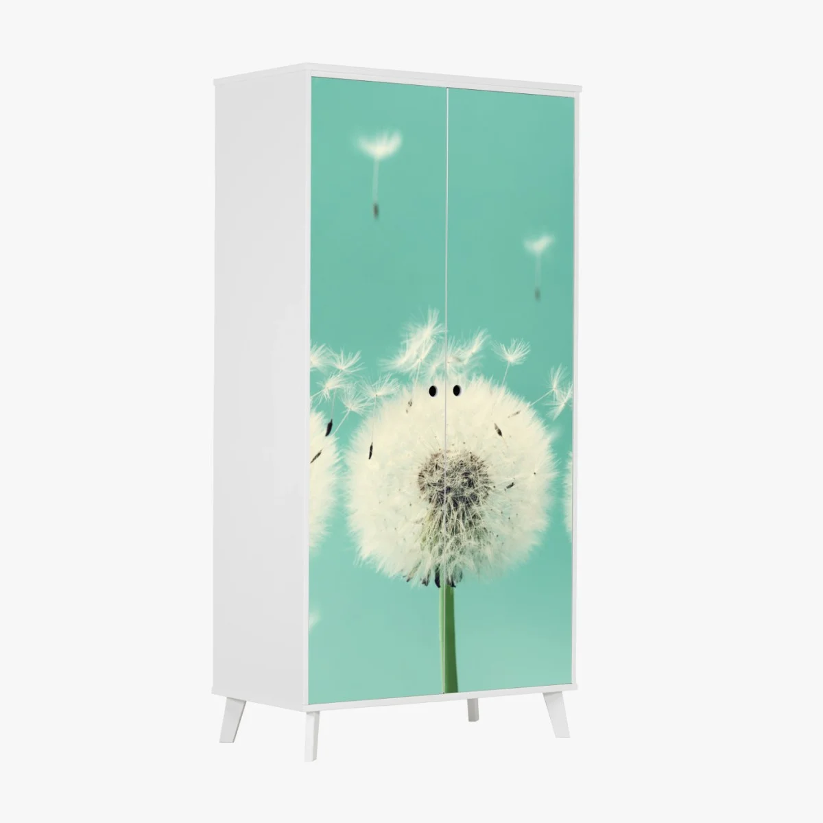 Sticker pour armoire souffle de pissenlits sur fond turquoise – Wallnifity® Sticker pour armoire souffle de pissenlits sur fond turquoise – Wallnifity®