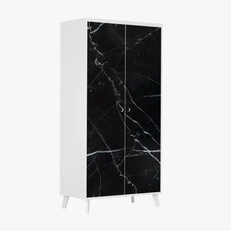 Sticker pour armoire marbre marquina noir chic et intemporel – Wallnifity®