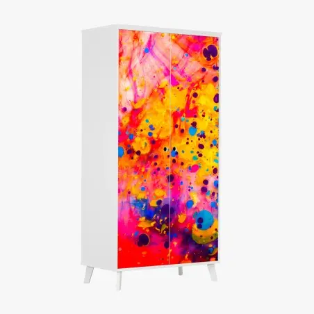 Sticker pour armoire abstraction marbrée ottomane multicolore – Wallnifity®