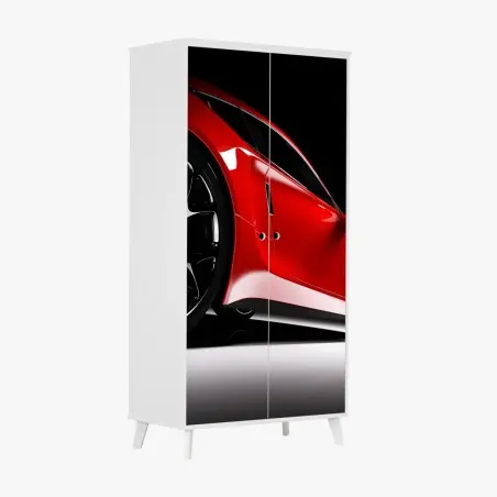 Sticker pour armoire profil de voiture de sport rouge brillant – Wallnifity®