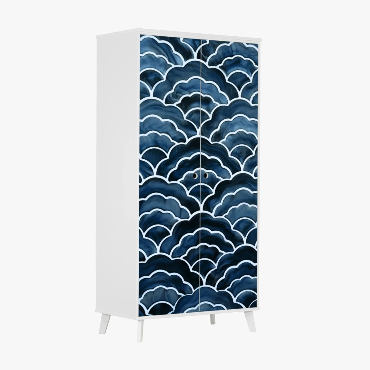 Sticker pour armoire motif de vagues japonaises bleu marine – Wallnifity® Sticker pour armoire motif de vagues japonaises bleu marine – Wallnifity®