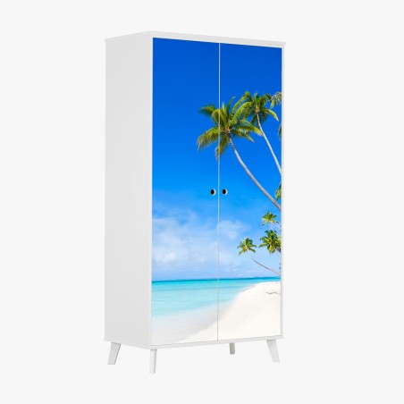Sticker pour armoire paradis tropical au bord de l'eau turquoise – Wallnifity®