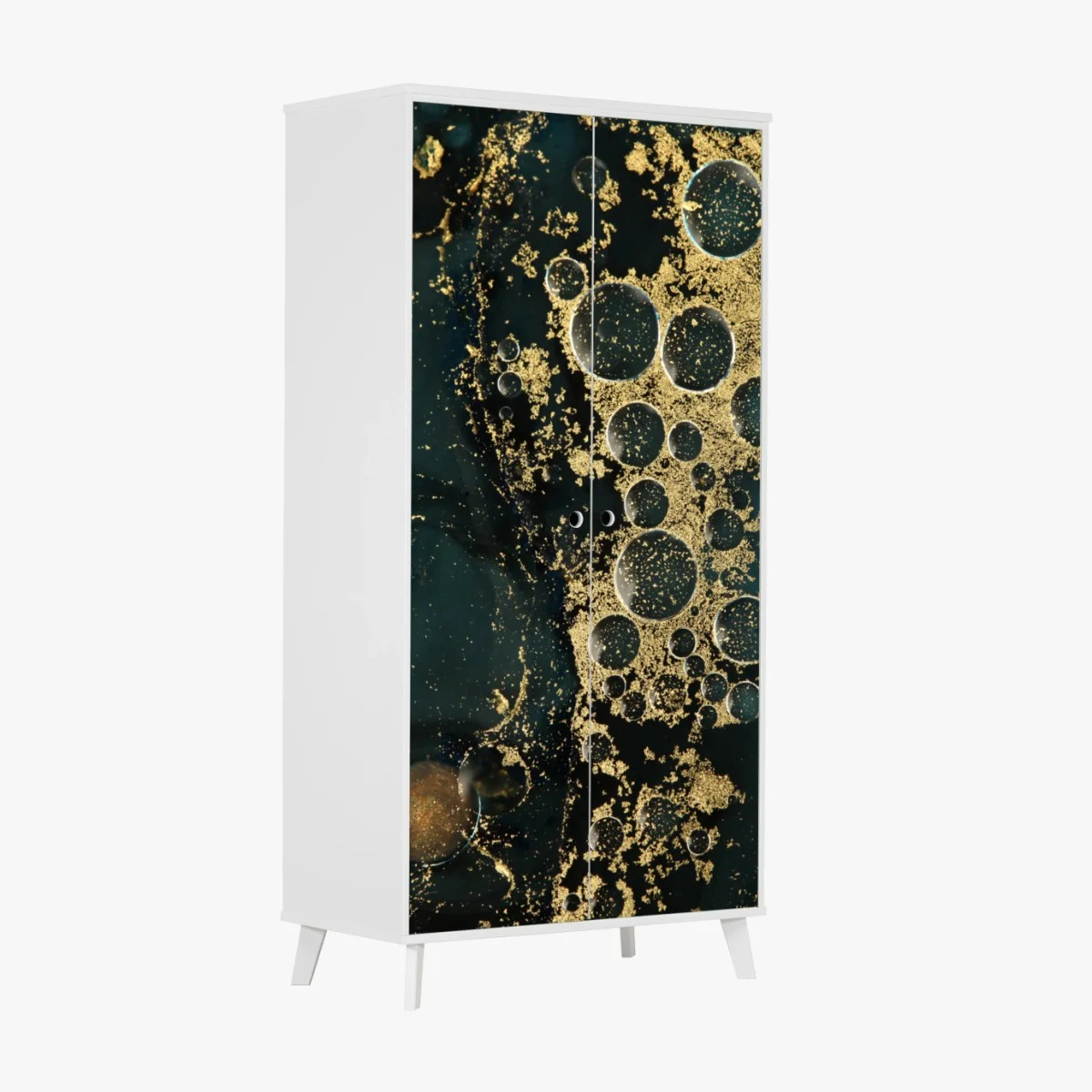 Sticker pour armoire élégance minérale turquoise et dorée – Wallnifity® Sticker pour armoire élégance minérale turquoise et dorée – Wallnifity®
