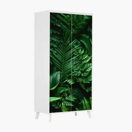 Sticker pour armoire jungle de feuilles luxuriantes – Wallnifity®