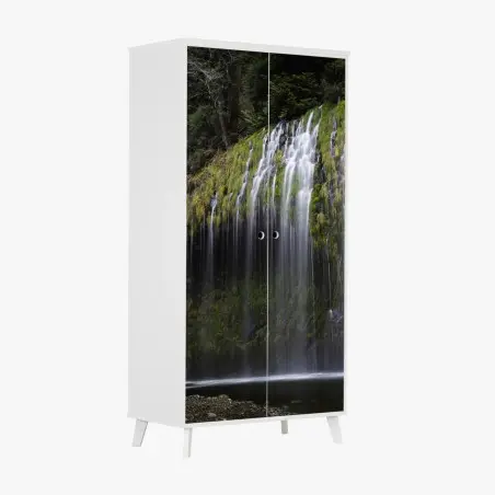 Sticker pour armoire cascade moussu en forêt – Wallnifity®