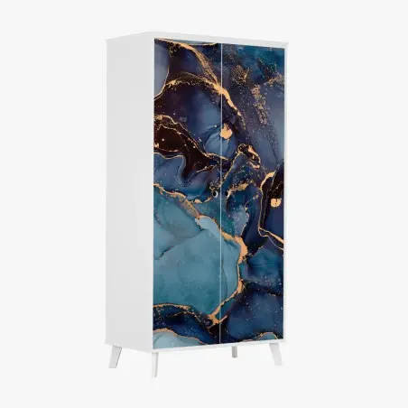 Sticker pour armoire harmonie d'azur et d'or – Wallnifity®