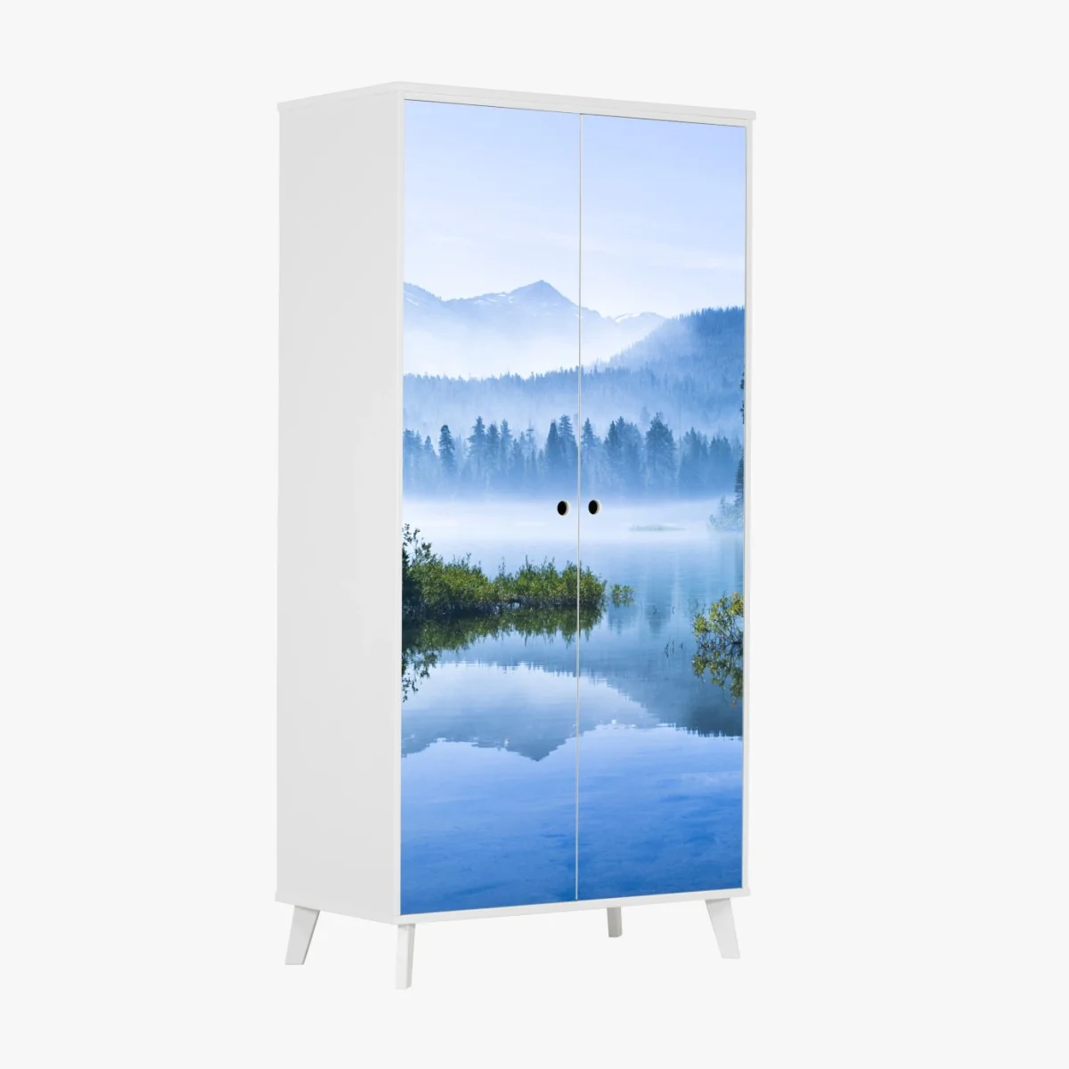 Sticker pour armoire matin brumeux au lac alpin – Wallnifity® Sticker pour armoire matin brumeux au lac alpin – Wallnifity®