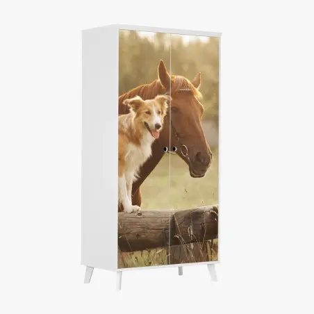 Sticker pour armoire complicité champêtre au coucher du soleil – Wallnifity®