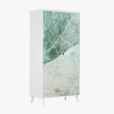 Sticker pour armoire marbre émeraude motif organique pour décoration murale – Wallnifity®