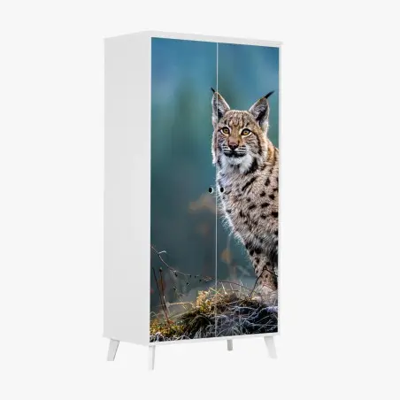 Sticker pour armoire lynx majestueux en lisière de forêt – Wallnifity®
