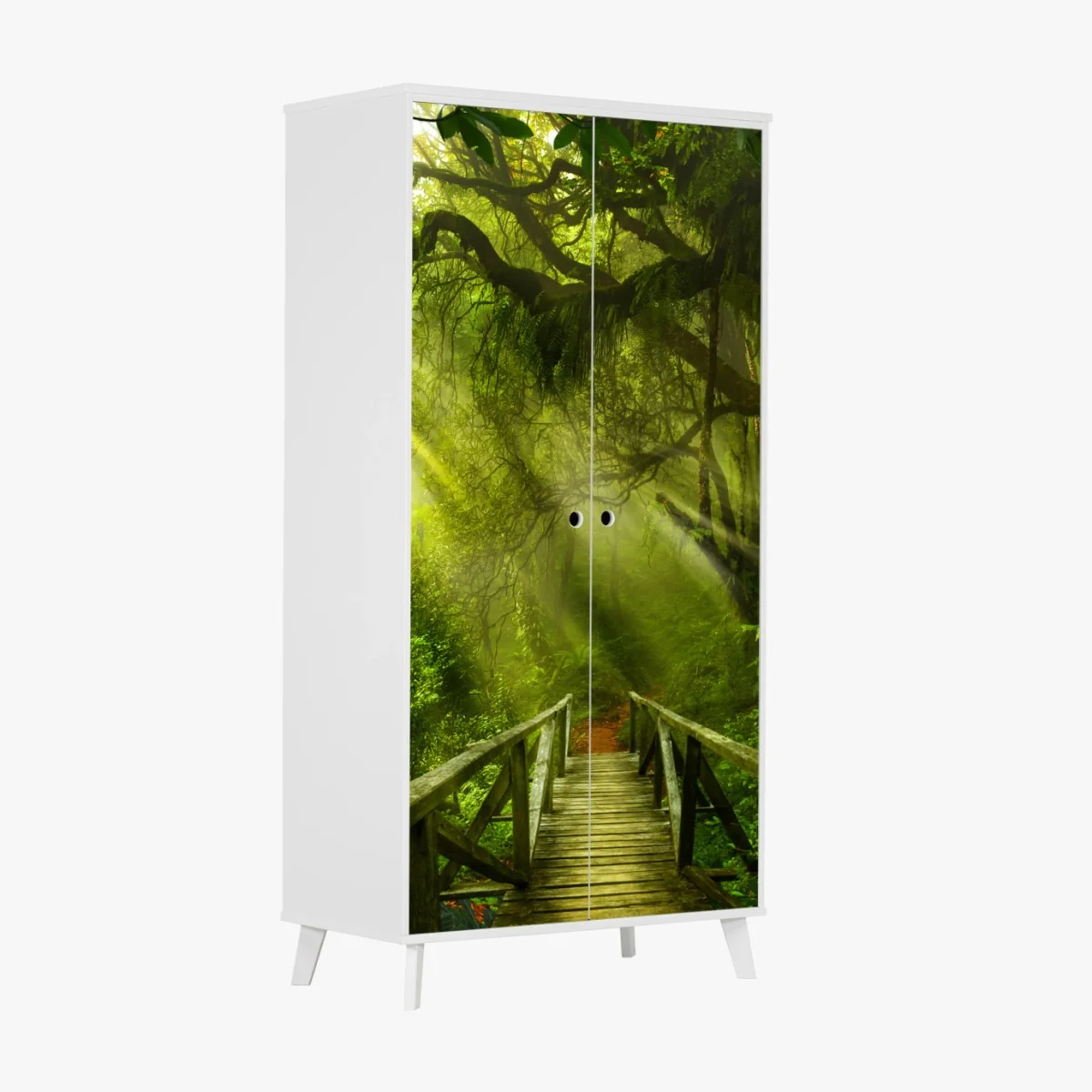 Sticker pour armoire chemin en forêt tropicale baigné de lumière – Wallnifity® Sticker pour armoire chemin en forêt tropicale baigné de lumière – Wallnifity®