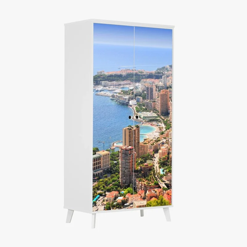 Sticker pour armoire panorama côtier urbain ensoleillé – Wallnifity® Sticker pour armoire panorama côtier urbain ensoleillé – Wallnifity®