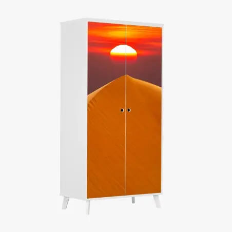 Sticker pour armoire coucher de soleil sur les dunes dorées – Wallnifity®