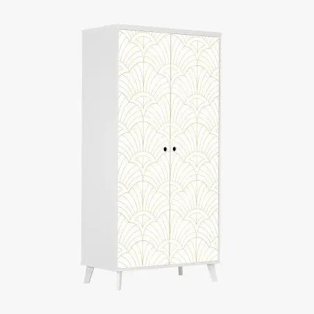 Sticker pour armoire motif art déco doré sur fond blanc – Wallnifity®