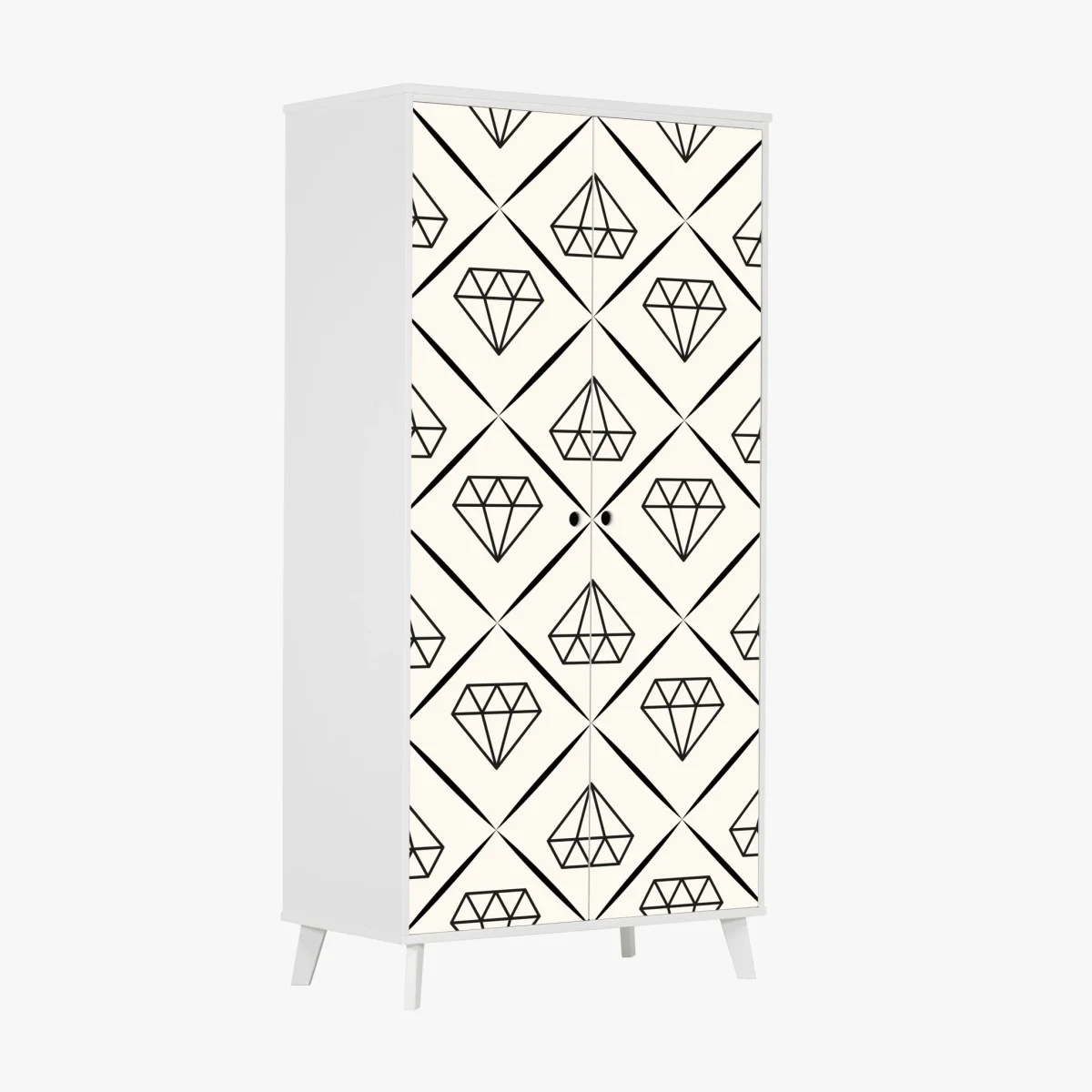 Sticker pour armoire motif diamant géométrique noir et blanc – Wallnifity® Sticker pour armoire motif diamant géométrique noir et blanc – Wallnifity®