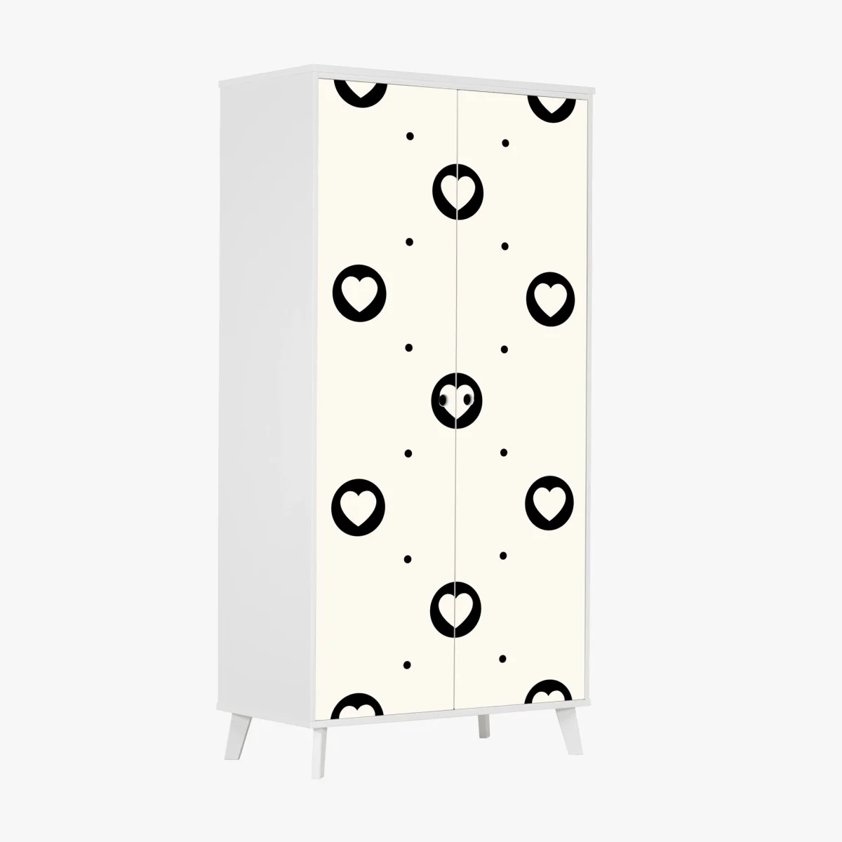Sticker pour armoire motif cœur minimaliste monochrome pour décoration murale – Wallnifity® Sticker pour armoire motif cœur minimaliste monochrome pour décoration murale – Wallnifity®