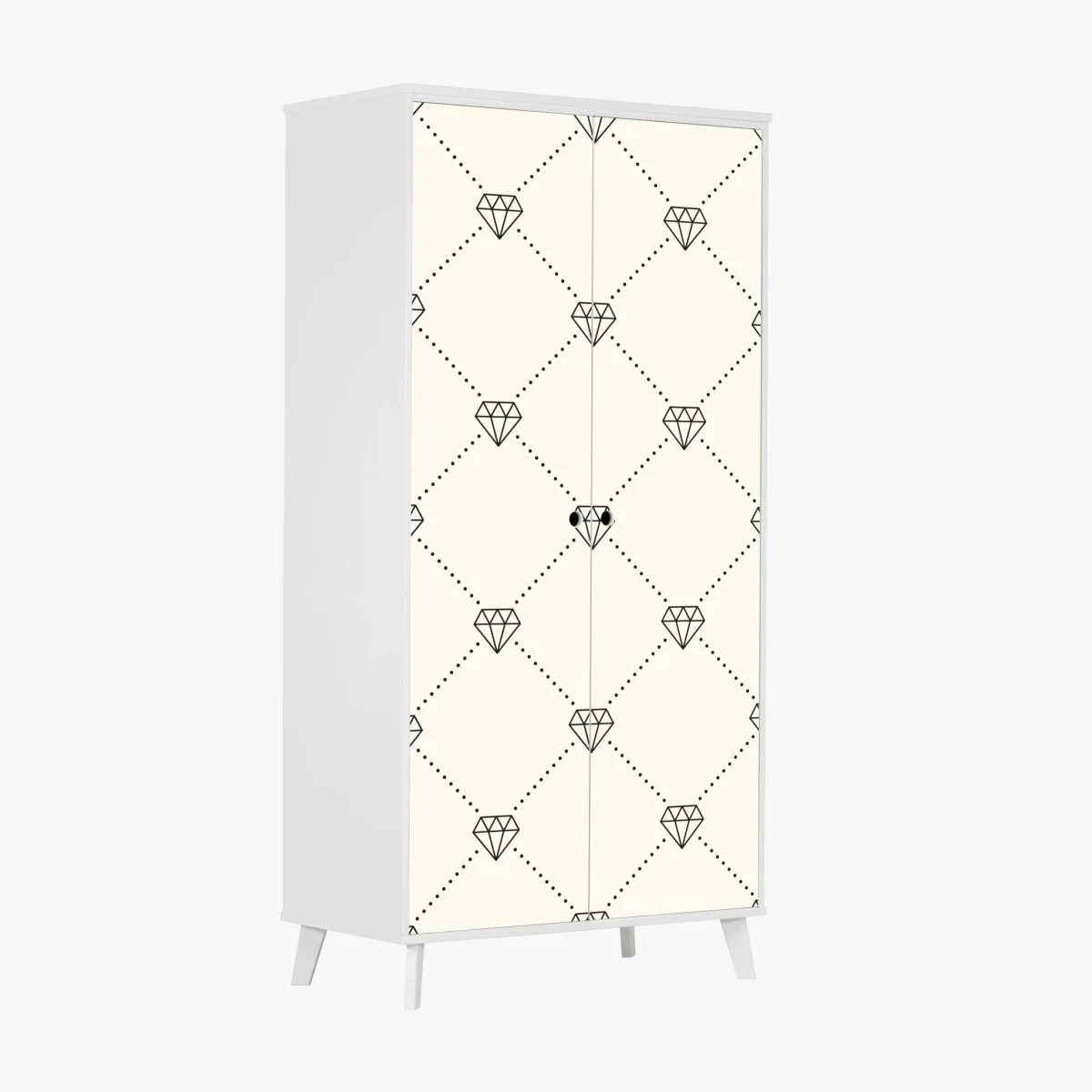Sticker pour armoire motif diamant minimaliste sur fond beige – Wallnifity® Sticker pour armoire motif diamant minimaliste sur fond beige – Wallnifity®