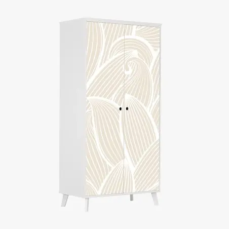 Sticker pour armoire motif floral organique beige minimaliste – Wallnifity®