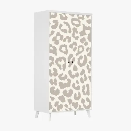 Sticker pour armoire motif léopard beige élégant pour intérieur – Wallnifity®