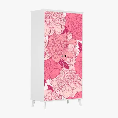 Sticker pour armoire pivoines roses élégantes – Wallnifity®