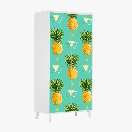 Sticker pour armoire motif ananas tropical géométrique – Wallnifity®