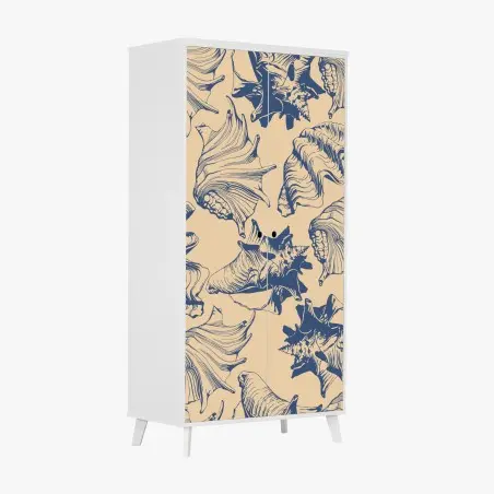 Sticker pour armoire motif coquillages marins rétro – Wallnifity®
