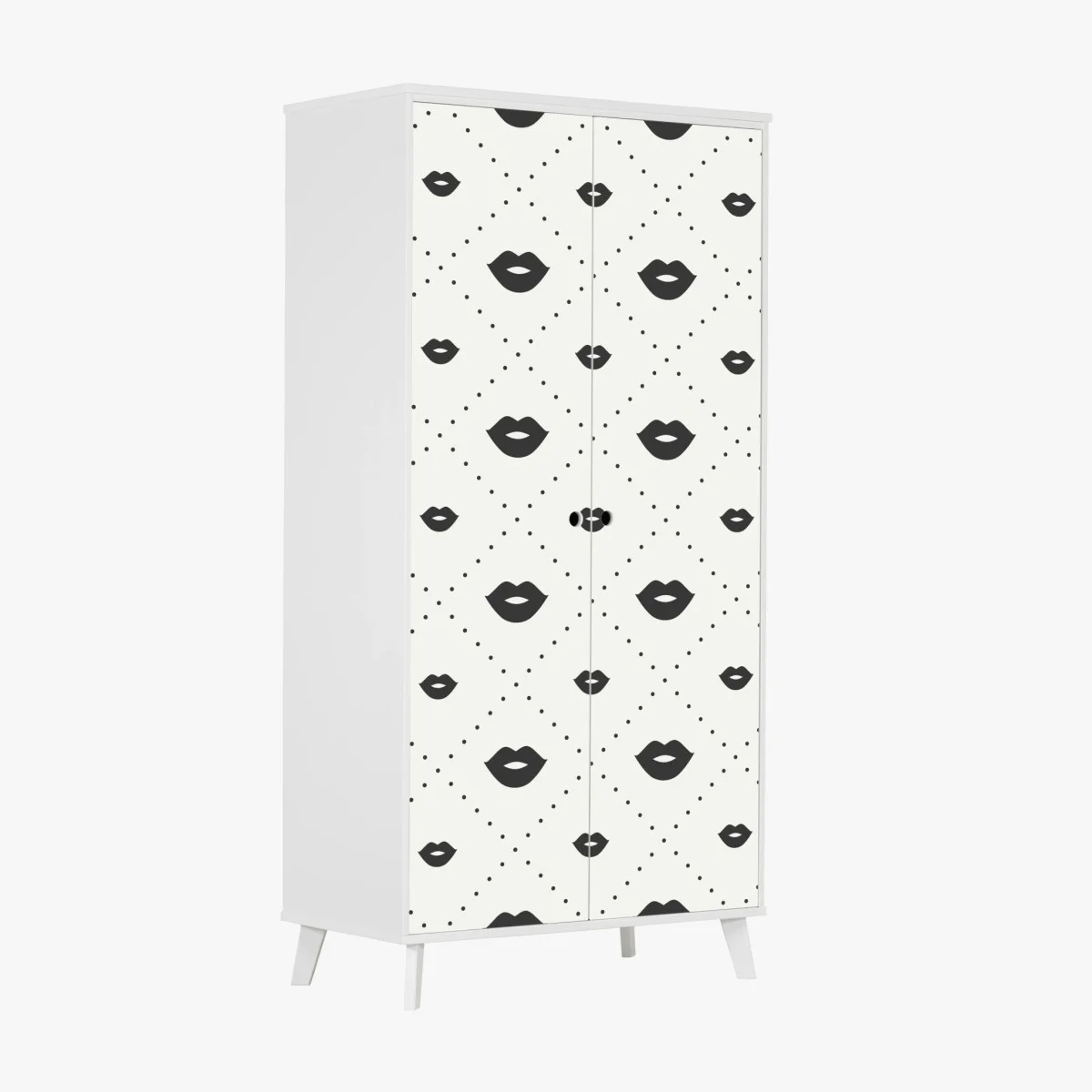 Sticker pour armoire motif lèvres minimalistes en noir et blanc – Wallnifity® Sticker pour armoire motif lèvres minimalistes en noir et blanc – Wallnifity®