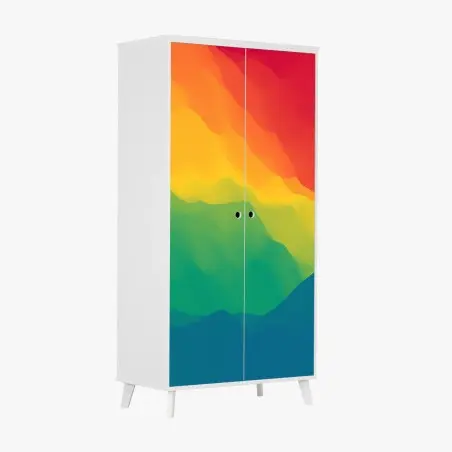 Sticker pour armoire paysage abstrait de montagnes en dégradé – Wallnifity®