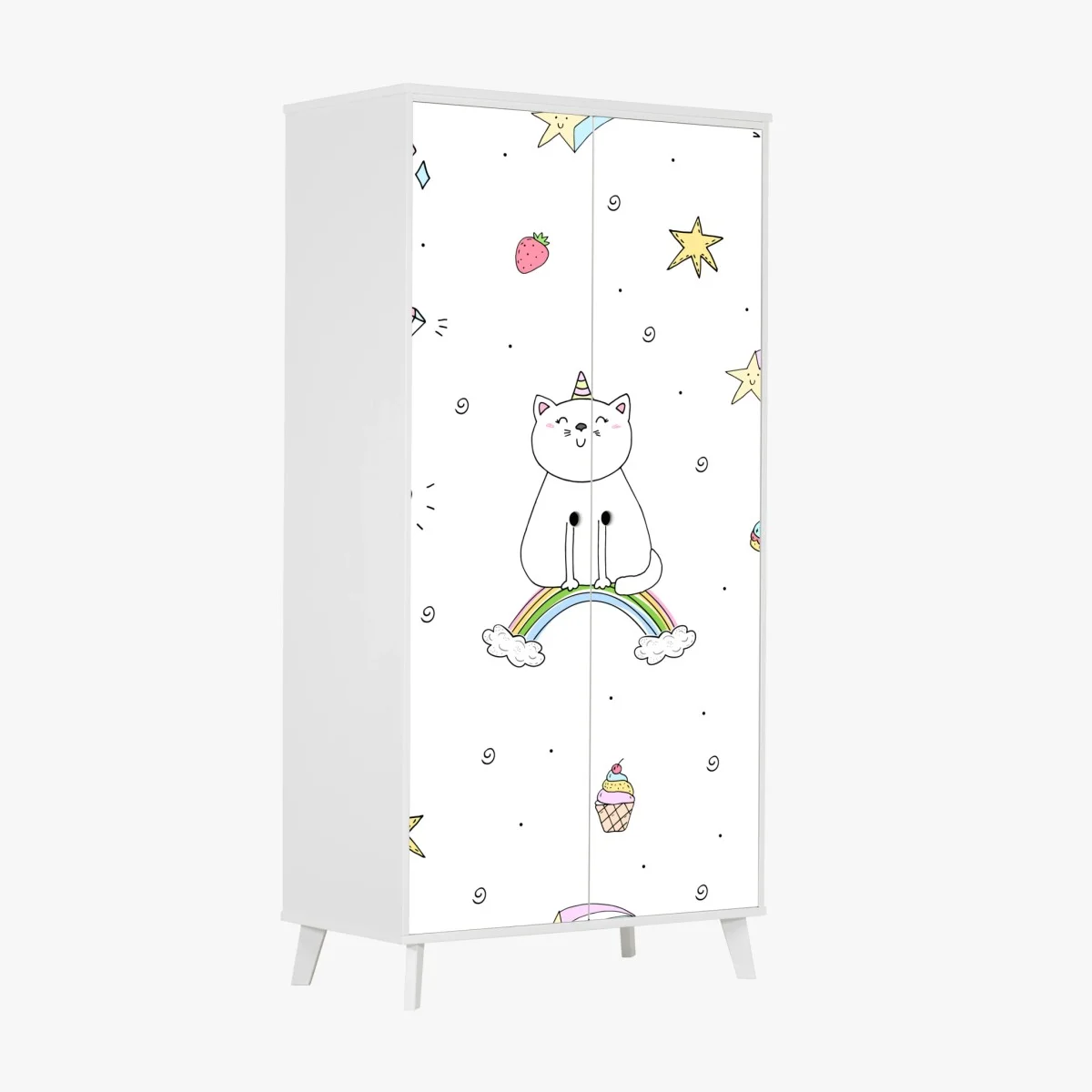 Sticker pour armoire motif chaton arc-en-ciel mignon pour chambre d'enfant – Wallnifity® Sticker pour armoire motif chaton arc-en-ciel mignon pour chambre d'enfant – Wallnifity®