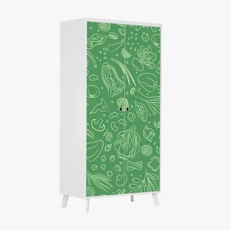 Sticker pour armoire motif légumes frais pour décoration de cuisine – Wallnifity®