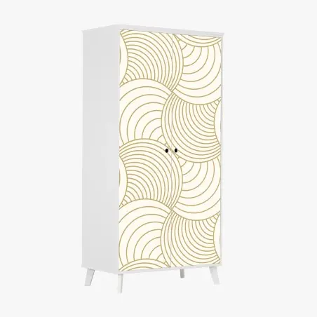 Sticker pour armoire motif de cercles dorés minimaliste – Wallnifity®