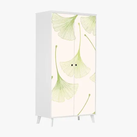 Sticker pour armoire motif délicat de feuilles de ginkgo – Wallnifity®