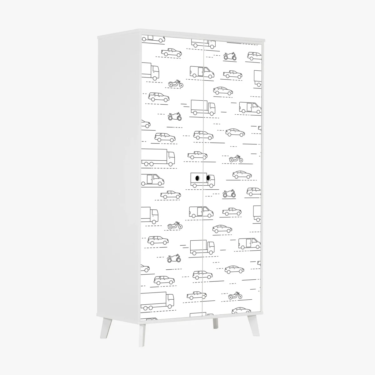 Sticker pour armoire motif minimaliste de véhicules en mouvement – Wallnifity® Sticker pour armoire motif minimaliste de véhicules en mouvement – Wallnifity®