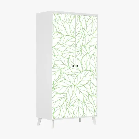 Sticker pour armoire motif feuilles vertes pour intérieur contemporain – Wallnifity®