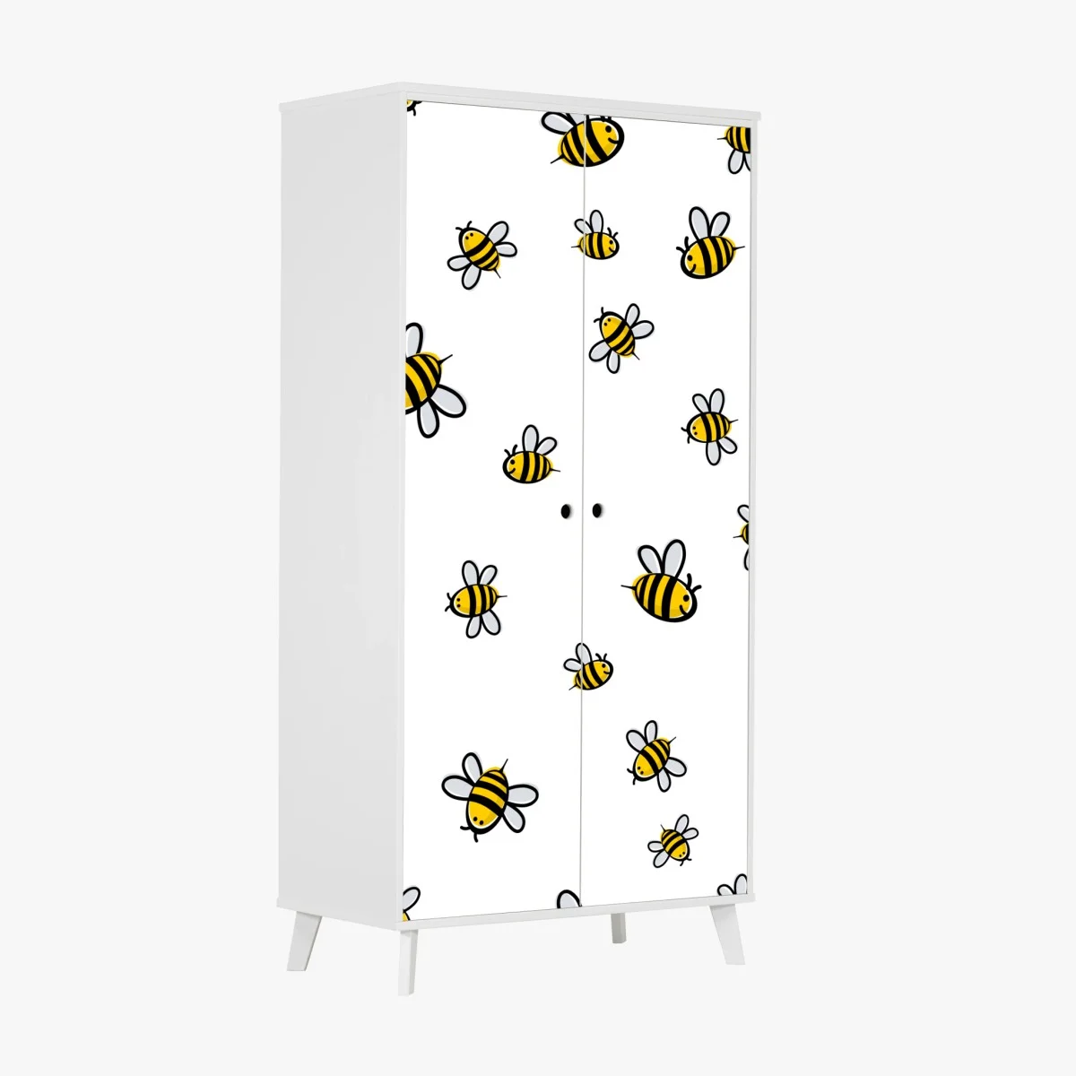 Sticker pour armoire motif d'abeilles joyeuses sur fond blanc – Wallnifity® Sticker pour armoire motif d'abeilles joyeuses sur fond blanc – Wallnifity®