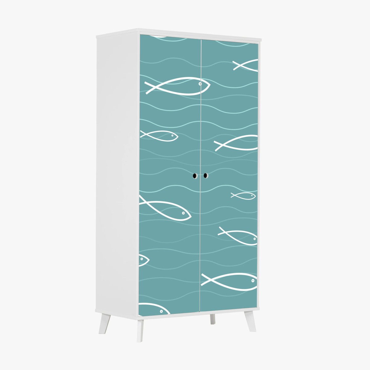 Sticker pour armoire motif poissons marins minimalistes – Wallnifity®